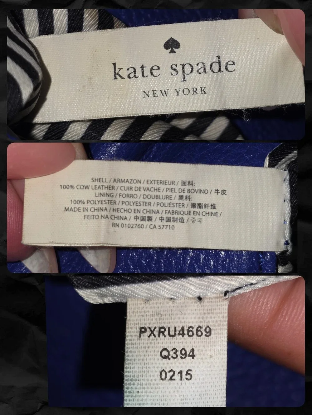 Kate Spade Cobble Hill Mini Carson Lapis Blue Leather Crossbody Bag